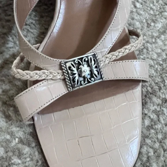 Brighton Ivory Kayla Croc Kitten Heel Sandals - Picture 3 of 7